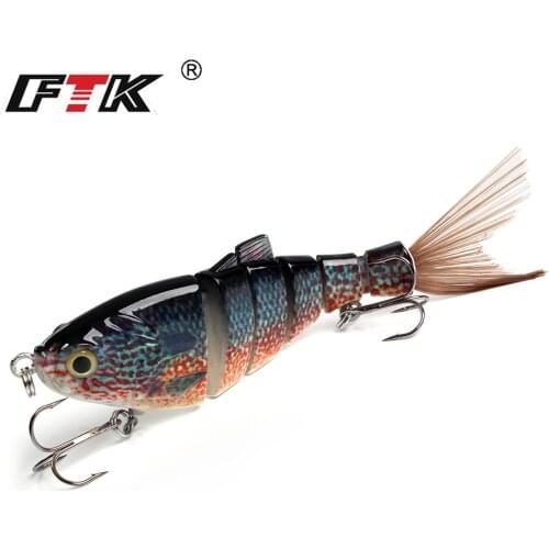 FTK 6 Segments Multi Jointed Lure Sinking Wobblers Fishing Lure 128mm 44g swimbait Hard Bait Crankbait Bass Fishing Tackle