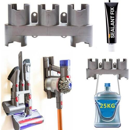 Behogar 5-Socket Self-adhesive Wall Mount Accessory Storage Bracket Organizer Shelf for Dyson V6/V7/V8/V10/V11 Vacuum Cleaner