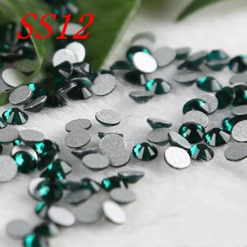 SS12 1440pcs deep green crystal Nail Art Rhinestones Non Hot Fix Strass Rhinestones nail decoration