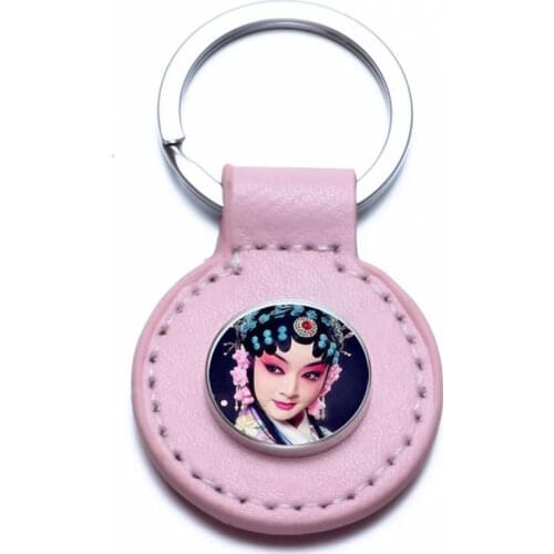 Dye sublimation button keychains jewelry for women fashion leather key chain heat transfer blank consumables diy gift