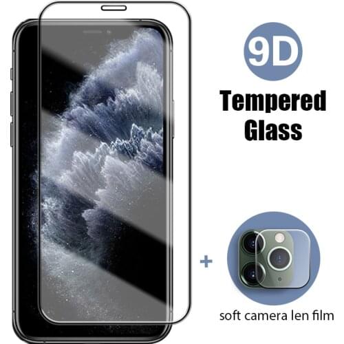 Phone Glass Camera Len Film for iPhone 7 Plus 11 12 Mini X XS XR 8 SE 2020 2IN1 9D Screen Protector for iPhone 12 Pro Max Glass