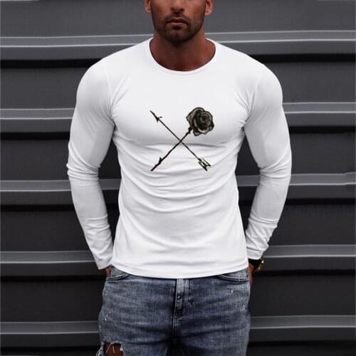 57# Slim Tees Shirt Workout Training Fitness Men O Neck Long Sleeves Bodybuilding T Shirt 3d Printed Sports Undershirts Tops