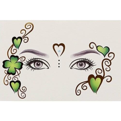 Wholesale Waterproof Bronzing Face Forehead Eye Makeup Beauty Sticker Temporary Tattoo Nightclub Masquerade Eyeshadow 200pcs/lot