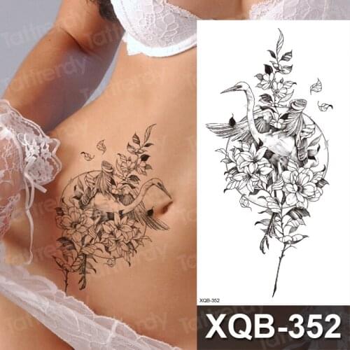 Temporary tattoo stickers women lotus flower birds animal tattoo body art lion cat butterfly sketch tattoo designs waterproof
