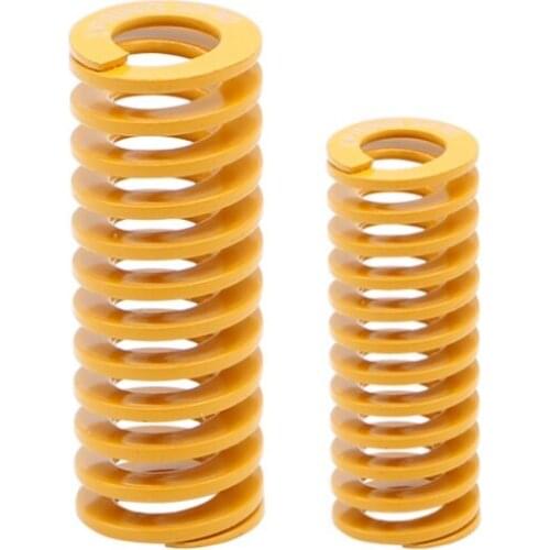 2Pcs Yellow Spiral Stamping Compression Die Spring OD x ID x Length 16 x 8 x 20/30/50/60/80/100mm