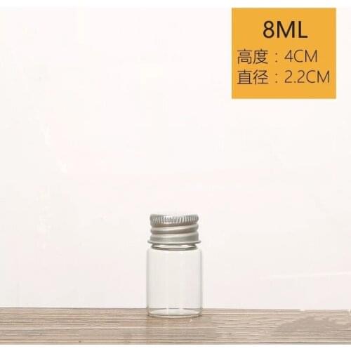 10pcs/lot 22*40mm 8ml Tiny Small Clear Bottles Glass Vials Jars With Screw Caps For Wedding Holiday Decoration Christmas Gifts
