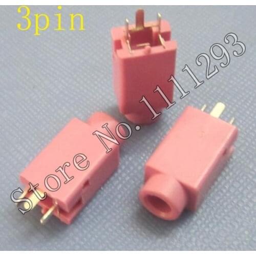 10pcs/lot 3pin Audio Jack for Desktop computer case etc MIC Connector - Pink