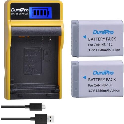 2pc NB-13L NB 13L 1250mAh Rechargeable Battery Pack+ USB Charger for Canon G5X G7X G9X G7 X Mark II SX720 HS Camera