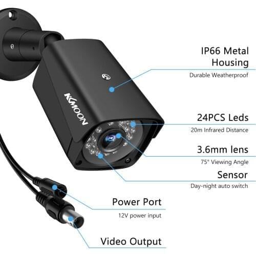 4CH DVR+4Pcs 1080P HD Outdoor Waterproof Security Camera Support Night Vision,Motion Detection Security Camera System