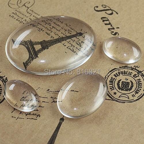 50 Pieces/lot) New Clear Glass Oval CABs Cabochons Cameo Cover Jewelry Crafts
