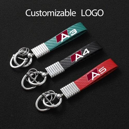 4S Carbon fiber Car KeyChain 360 Degree Rotating Horseshoe Key Rings for audi A3 A4 A5 A6 A7 A8 Q3 Q5 Q7 Q8 car Accessories