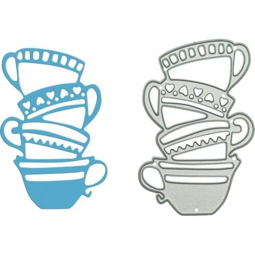 Coffee Cups Pattern Cutting Dies Metal Die Cutter For Scrapbooking DIY Paper Card Clip Art Work Decorating Stencil