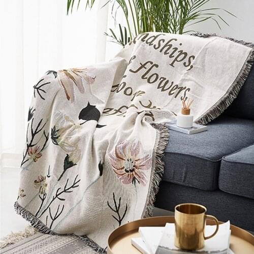 GY4143 Gyrohome Geometric Friendship Flower Blanket Sofa Decorative Slipcover Stitching Rug Tapestry Carpet Home&Living