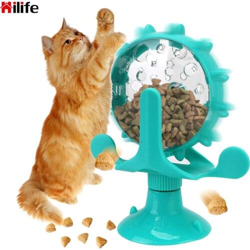 Interactive Leakage Dispenser Teaser Feeder Treat Leaking Cat Toy For Kitten Cats Dogs Rotatable Wheel Toys Pet Products