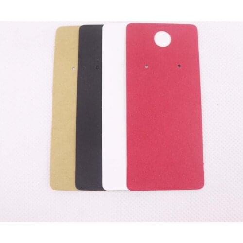 100pcs 4*9cm kraft/black /hot pink/white paper blank jewelry display card cardboard earring package hang tag card