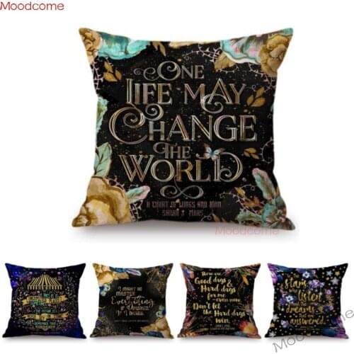 Bookish Readig Book Classic Novels Art Quotes Letter Print Library Literary Sofa Throw Pillow Case Cotton Linen Cushion Cover
