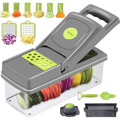 BalleenShiny 12 In 1 Multifunctional Vegetable Cutter Household Kitchen Potato Onion Grater Slicer For Vegetables And Fruits