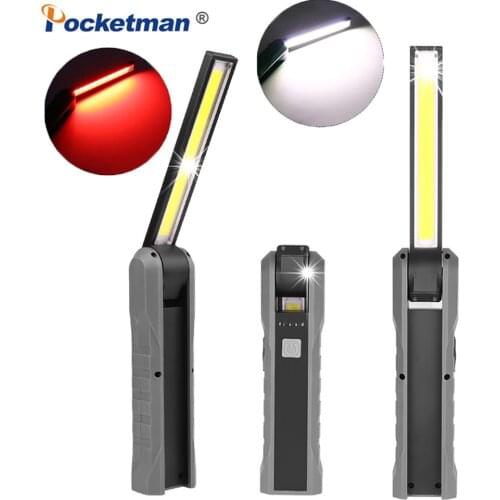 Powerful COB LED Work Lamp Magnetic Work Light Car Repair Hand Light USB rechargeable Inspection Light Flexible Flashlight Torch