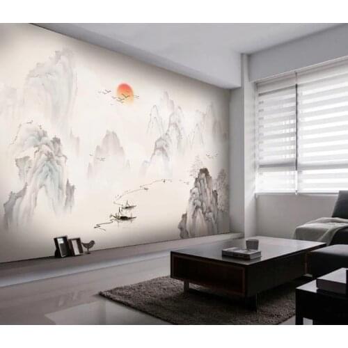 Custom Any Size 3D Wall papers Home decor Abstract hand painted mural painting chinese painting landscape Wallpaper Living Room