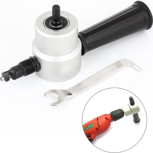 Nibble Metal Cutting Double Head Sheet Nibbler Saw Cutter Tool Drill Attachment Free Cutting Tools