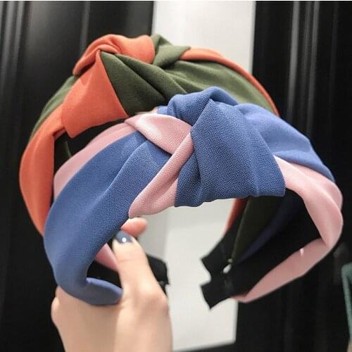 New Korean Headwear For Women Hairbands Girls Sweet Knotting Patchwork Hair Ornament Headband Hair Hoop Fashion Hair Accessories