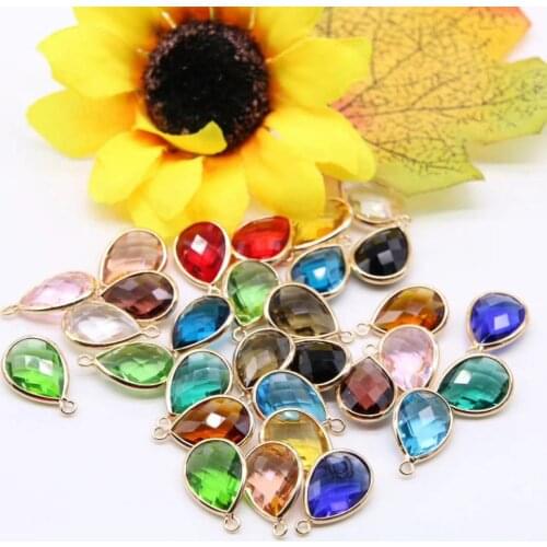 Peixin Supplies For Jewelry Shiny Zircon Crystal Charm Pendants For Diy Earrings Findings Necklace Charms Accessories Materials