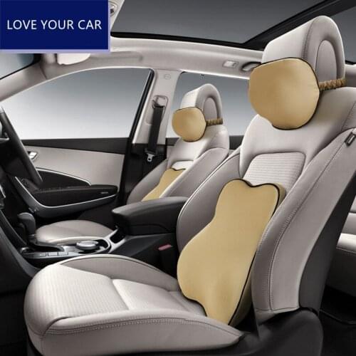 Memory foam lumbar pad, neck guard, car accessories, car headrest, lumbar support set, seat cushion, lumbar support pillow