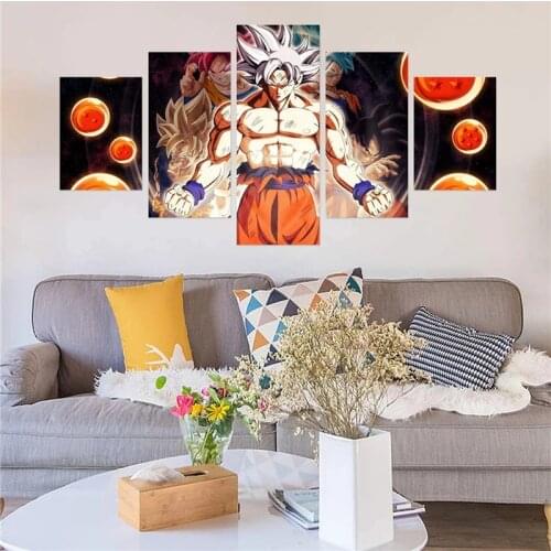 Dragon Ball 5Panel Anime Character Gift Saiyan Modular Wall Art Poster Picture Painting Home Decoration Living Room Decor Cudros