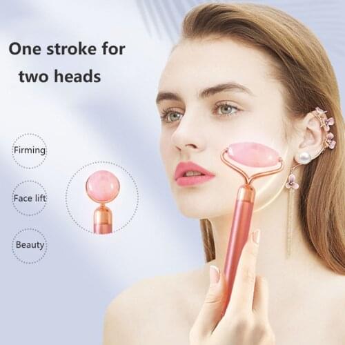 Durable Jade Roller 2-in-1vibration Facial Massager Skin Care Tool Waterproof Anti-wrinkles Lift Soft Smooth Skin For Face Neck