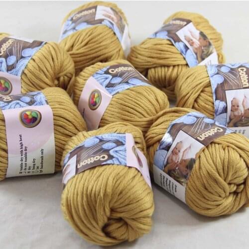 Sale 8Ball x 50g Super Soft Pure Cotton Chunky Shawl Hand Knitting Yarn Scarves Shawls42212 Catania Gold