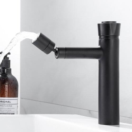 Bathroom Basin Faucet 360 Rotation Thermostat Water Tap Chrome/Black Press Switch Constant Temperature Bathroom Mixer Faucet