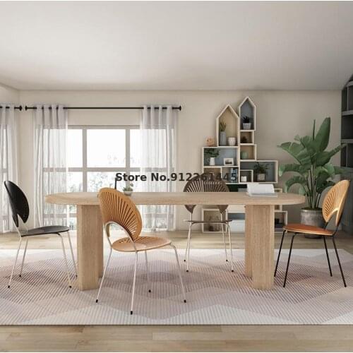 Nordic Online Celebrity Retro Shell Chair Home Solid Wood Creative Modern Minimalist Chair Backrest Ins Designer Dining Chair