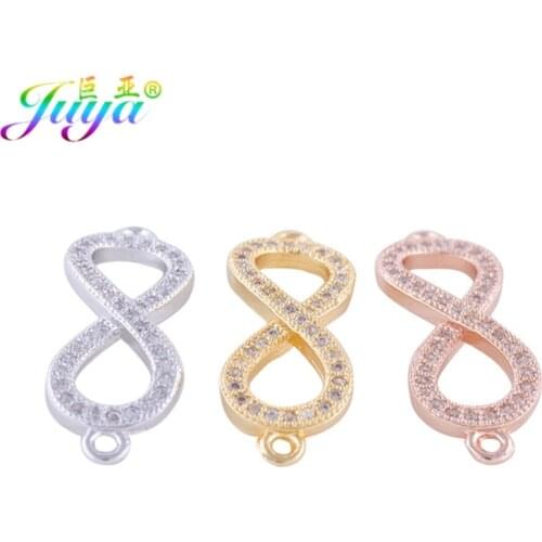 DIY Bijoux Jewelry Supplies Micro Pave Zircon Infinity Connector Charms Accessories For Charm Bracelets Jewelry Making Berloque