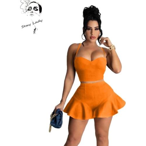 Sexy Lady Elastic Yoga Womens Tracksuit Tank Tops Ruffles Flare Shorts Matching Two Piece Set Active Jogger Sweatsuit Outfits