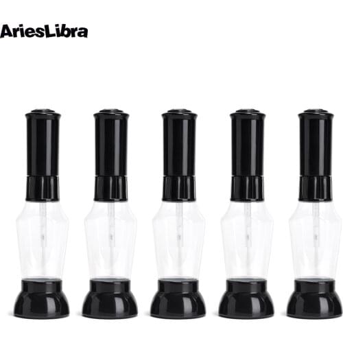 7ml Nail Polish Dispenser Bottle With Lid Brush Cosmetic Containers Plastic Black Nail Polish Empty Bottle With Brush Nail Tool