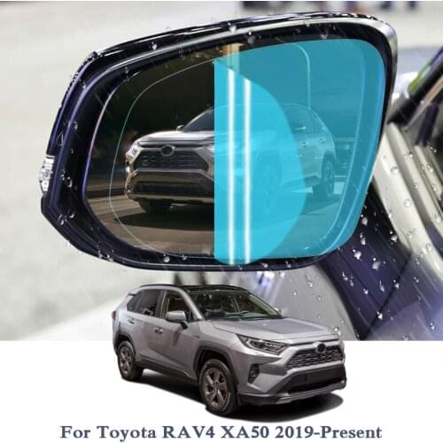 2PCS Anti Fog Car Window Clear Film Car Rearview Mirror Protective Film For Toyota RAV4 XA50 2019-Present Waterproof Car Sticker
