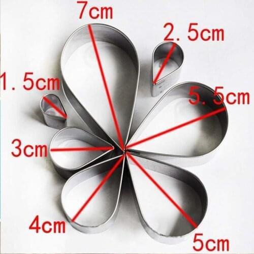 7pcs/set Stainless Steel Rose Petal Cookie Cutter Mold Pastry Mould Sugarcraft Cake Decorating Tool Cake Tool 2021