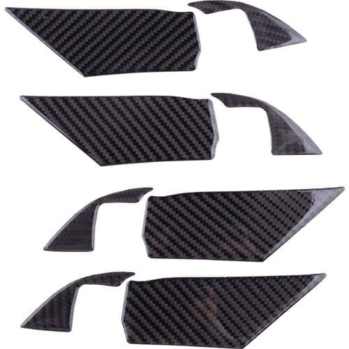8pcs/Set Car Interior Door Handle Bowl Cover Trim Decor Carbon Fiber Black Fit for Toyota Camry 2018 2019 2020