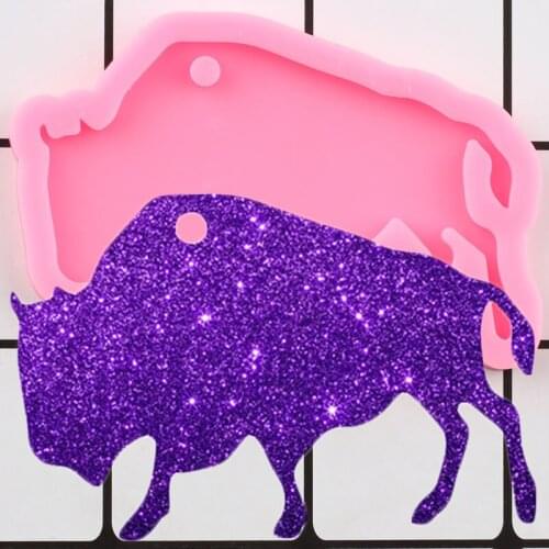 Shiny Bullfight Silicone Mold Epoxy Resin Keychain Molds Jewelry Making DIY Handmade Charms Mould Pendant Polymer Clay