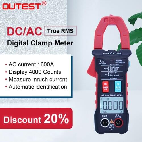 OUTEST Clamp Meter 4000 Counts AUTO digital AC Current DC/AC Voltage Clamp Analog Multimeter True Rms Pinza Amperimetrica
