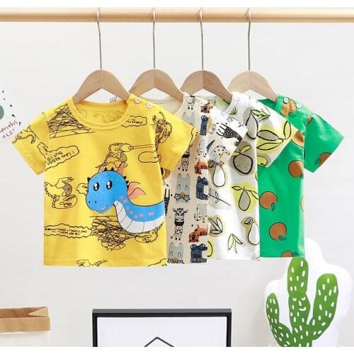 Kids 2021 New T Shirts Baby Boys Short Sleeves Cotton Clothes Summer Childrens Clothing Toddler Girls Clothes Tops