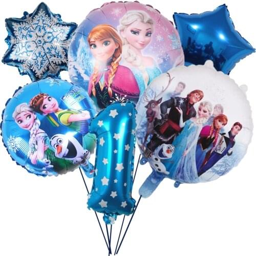 Disney Frozen Foil Balloons Snow Princess Elsa Birthday Party Supplies Girl Faovr Wedding Decorations Baby Shower kids Gift toys