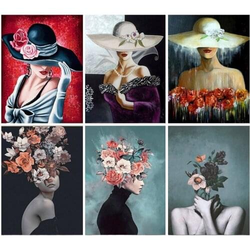 GATYZTORY 60x75cm Frame Beauty Woman Painting By Numbers Figure On Canvas Pictures By Numbers Home Decoration DIY Minimalism Sty