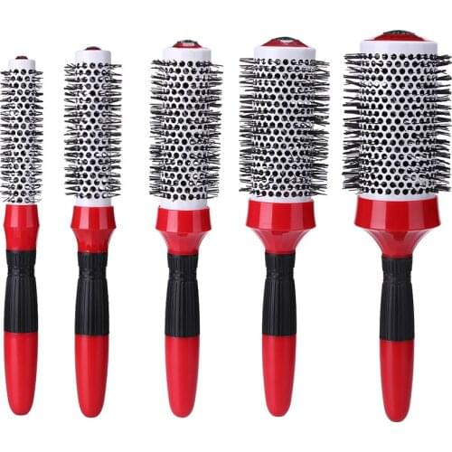 Roller Comb Ceramic Ion Curly Hair Brush Heat Resistant Portable Hair Brush Hair Styling Hairbrush Hairdressing Comb Round Tools