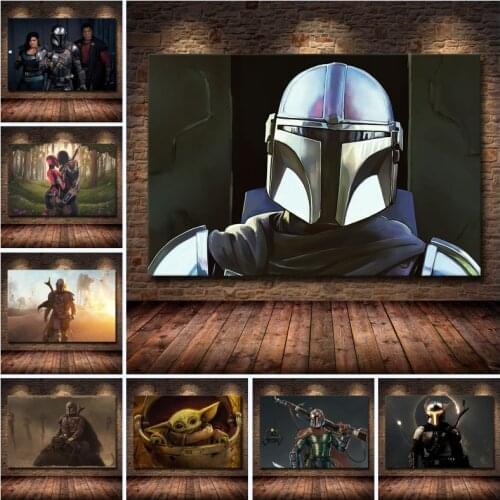 Classic Popular The Mandalorian American Drama Science Fiction Tv Series Canvas Painting Poster Living Room Bedroom Decoration