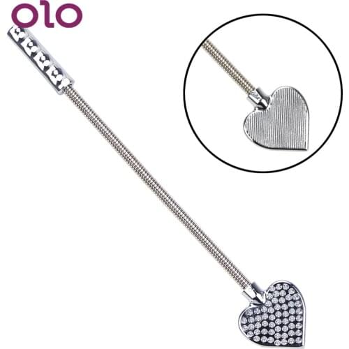 OLO Whip Handle Flogger Stainless Steel Sex Toy For Man Woman Role Play SM Spanking Bondage Slave Tool Bendable Couple Flirting