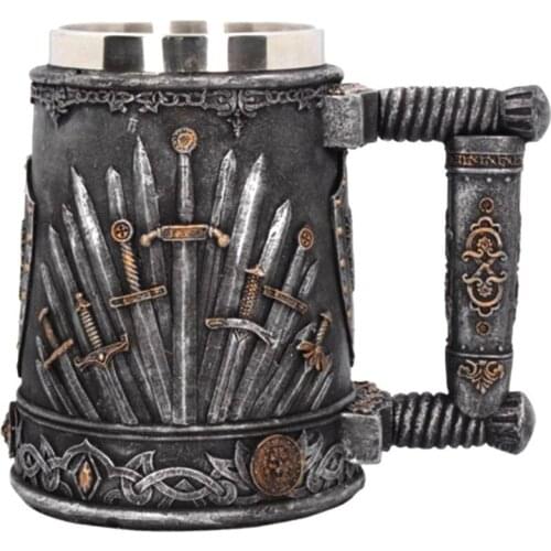 Creative Retro Horn Beer Coffee Mugs Stainless Steel Tea Wine Cups Creative Drinkware Mug and Cup Valentines Day Birthday Gift