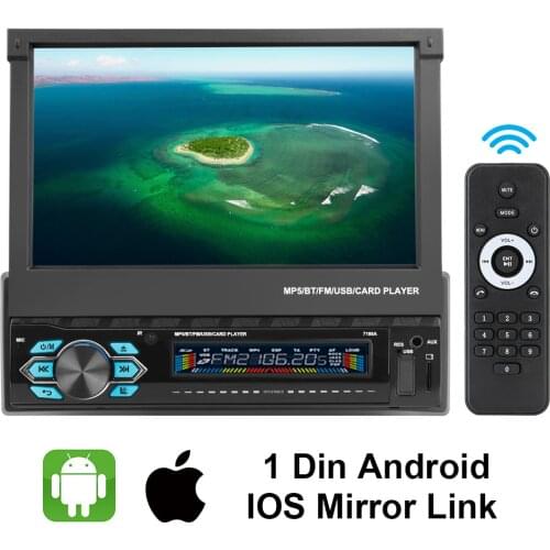 LEEPEE Auto audio USB TF FM Without Camera 7" TFT Touch Screen Mirror Link Android/IOS Stereo Radio 1 Din Car Radio Bluetooth