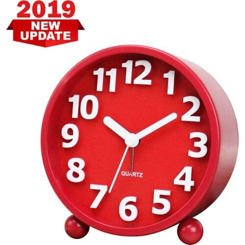 Metal Mute Childrens Electronic Alarm Clock Soft Night Light Clock Stereo Digital Clock Three Color Choice