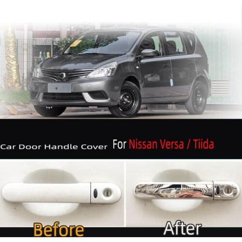 KARCNG 8pcs/set Car door handle cover stainless steel Chrome decorative sticker FOR Nissan March / Micra K12 Livina CUBE Z11